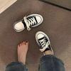 Canvas Half Slippers Women's Spring and Summer New Thick-soled One-pedal Women's Shoes Round Head Student Lazy Leisure Board