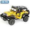 Techniczny Miejski Pojazd Terenowy Ciężarówka do Transportu Jeepów Samochód ATV Model Klocki MOC Monster Trucks Cegły Zabawki Dla Dzieci