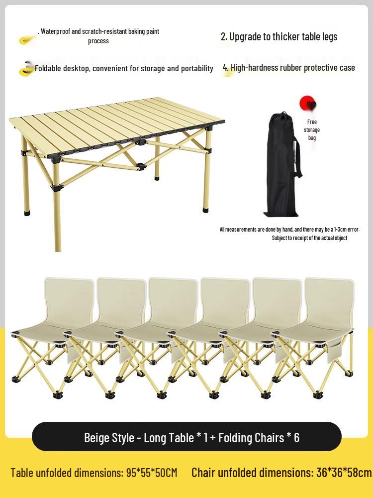 Portable Folding Table and Chair Set for Camping, Picnics, Beach, Barbecue, Car, or Sketching