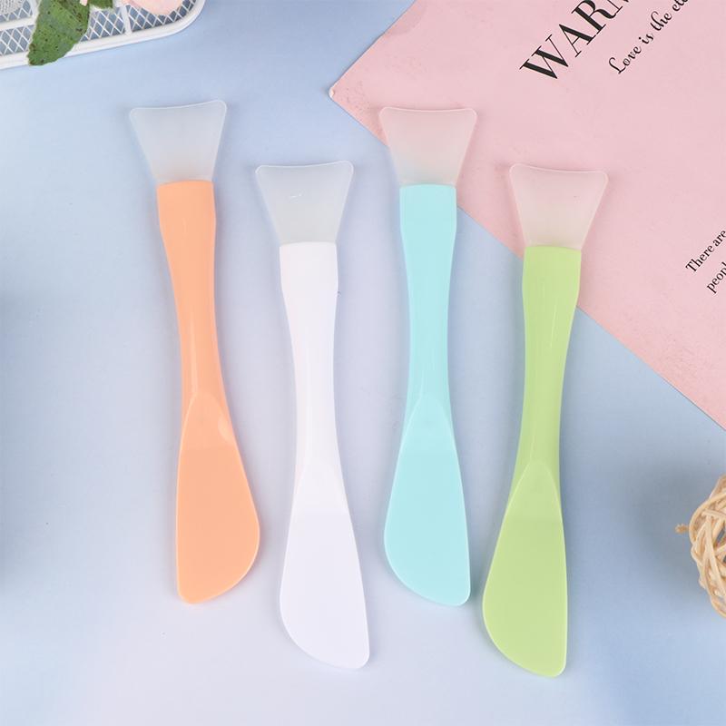 Silicone Facial Mask Brush Soft Head With Scraper Integrated Dual-Use Mud Film Brush Diy Film Adjusting Beauty Tool Beauty