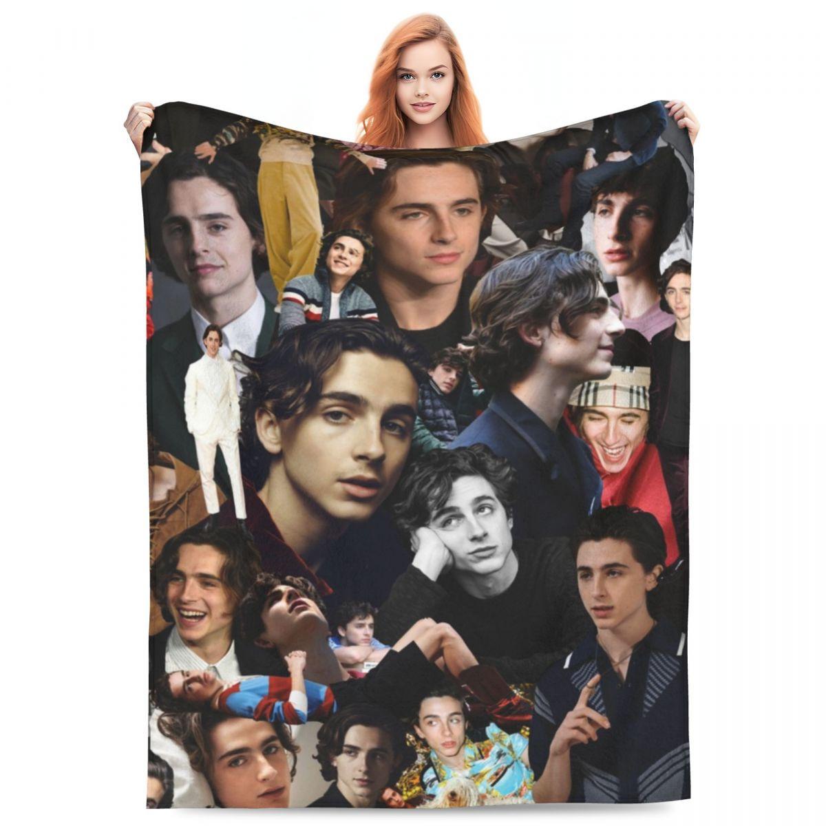 Jessica Chen Unisex Warm Soft Blanket Travel T-Timothee Chalamets Throw Blanket American And French Actor Flannel Bedspread Bedroom Sofa Bed Cover