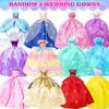 100 Pcs Doll Clothes & Accessories, 4 Wedding Gowns 2 Evening Dresses 6 Fashion Dresses 1 Jumpsuit 5 Tops 5 Pants 2 Swimsuit, 20 Hangers 10 Shoes 46