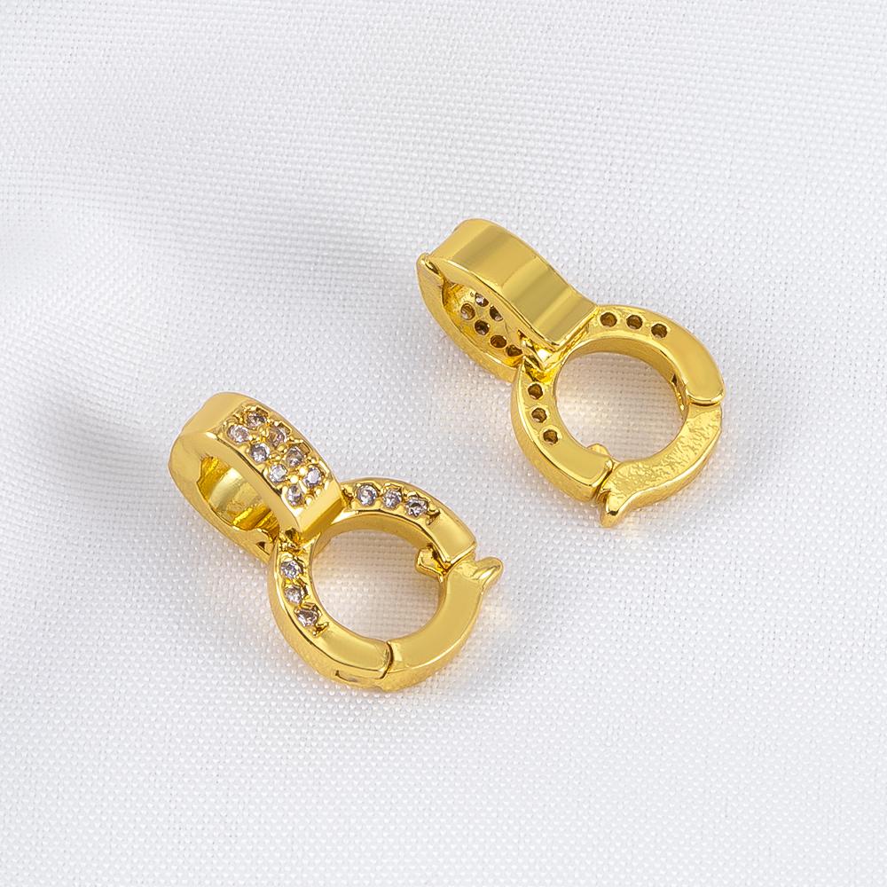 2pcs Rhinestone Inlaid Copper Round Universal Clasps DIY Bracelet Necklace Connector Multi-functional Jewelry Findings Materials