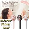 3 Modes High Pressure Shower Cat Paw Design Adjustable Showerhead Cute Shower Head  Bathroom Use