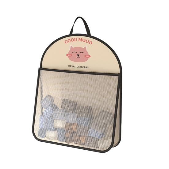 Mesh Wardrobe Organizer Large Capacity Storage Net with Hook Breathable Hanging Storage Pouch for Socks Underwear Dormitories Travel Use