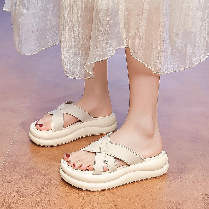 Summer Elegant and Sexy Height Increasing Casual Thick Soled Slippers Able   Comfortable Women's Shoes