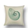 Hand-painted Marine Style Undersea Creatures Starfish Seahorse Seagrass Coral Linen Pillowcase Cushion Set Decorative Pillow