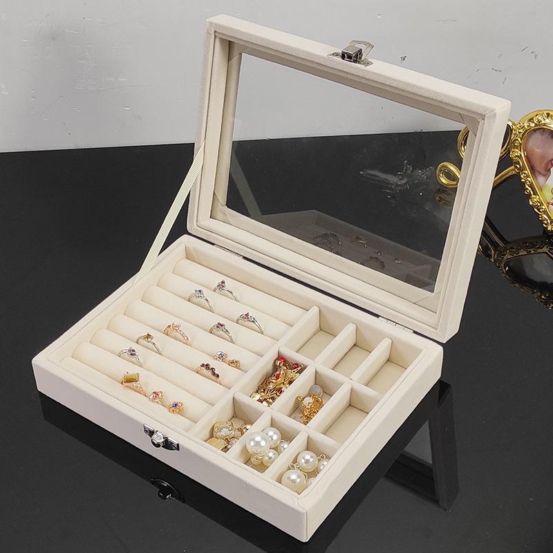 Samt-Schmuckaufbewahrungsbox für Ringe, Ohrringe und Anhänger