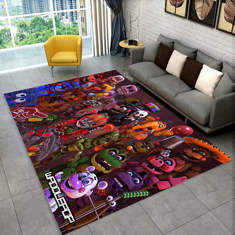

3D Жахлива Гра F-FNAF Фредді Фільм Килим Килимок для Дитячої Кімнати Спальні Вітальні Дивана Домашнього Декору, Килимок Зональний Нековзкий Килимок для Підлоги Подарунок 40x60cm
