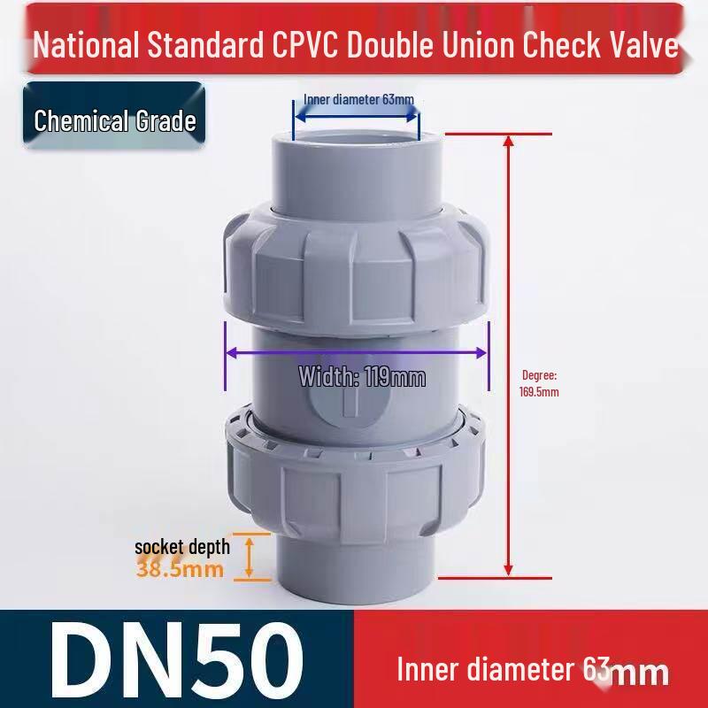 CPVC Solvent Weld Single Union One-Way Check Valve