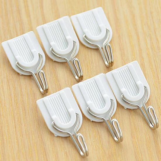 12Pcs Self Adhesive Bathroom Kitchen Stick On Wall Door Towel Holder Hook Hanger
