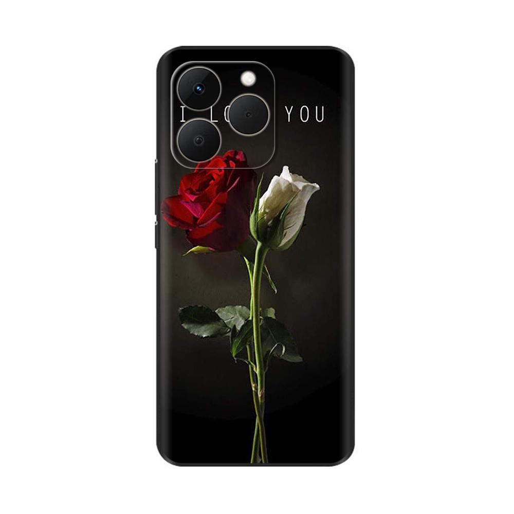 For Realme 15T 5G Case Soft Silicone Bumper Cartoon Flower Skull Painting Back Cover For Oppo Realme 15T 15 T Phone Cases Funda