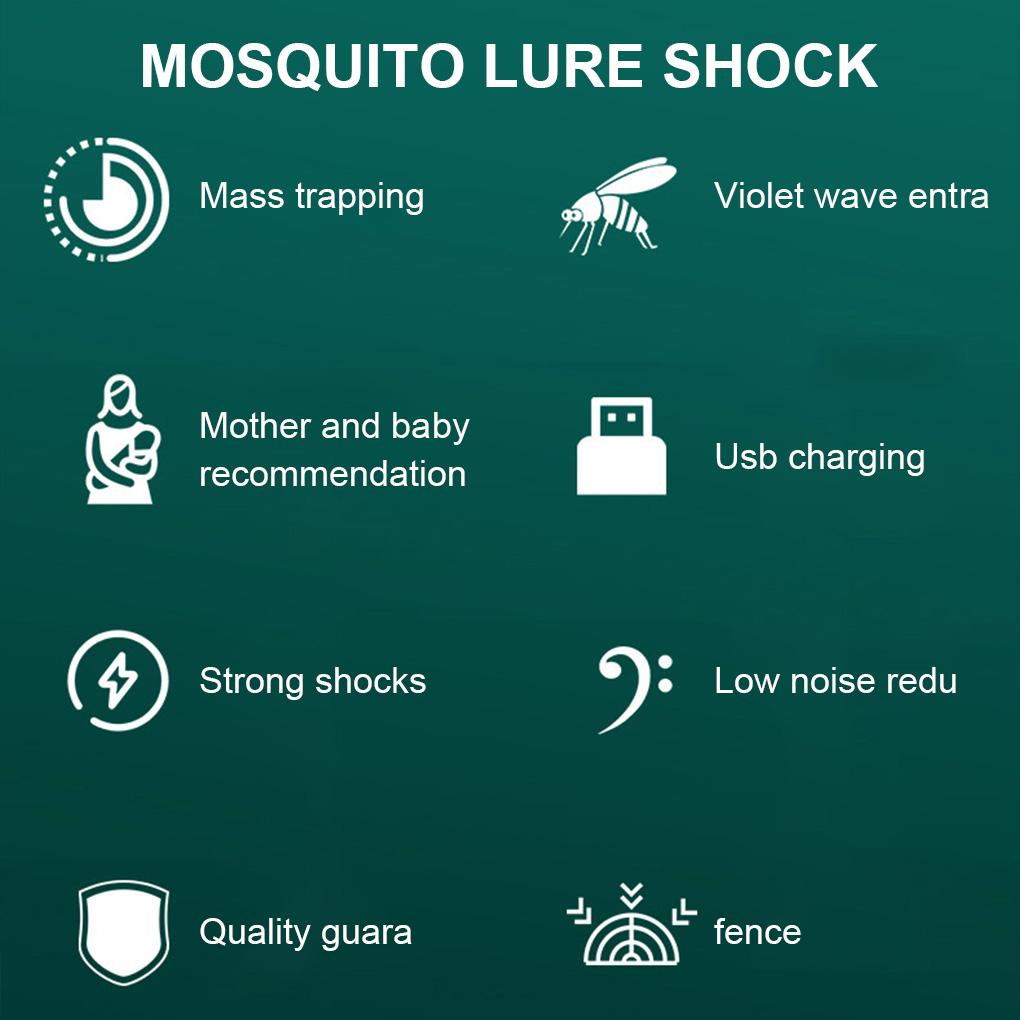 Electric Shock Pest Lamp 2 Gear Adjustable Sleep Bug Control Low-noise Fly Catcher Large Range Attraction Bedroom Light