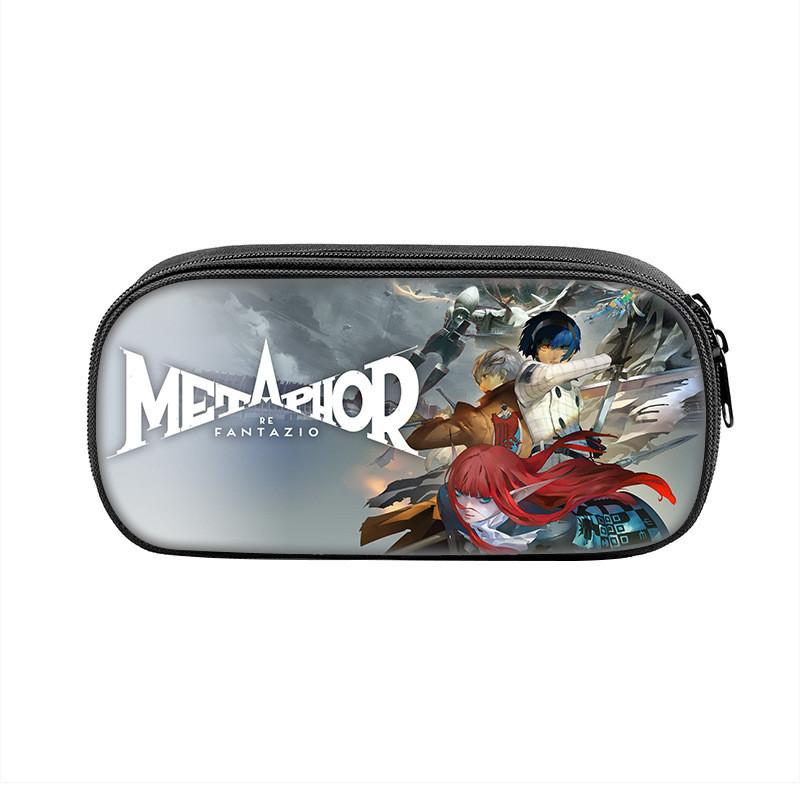 Refantazio Fantasy Theme Nylon Pencil Bag With Spacious Storage For Students