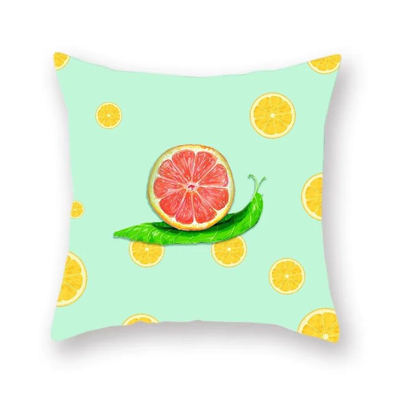 Fruit Mango Print Polyester Cushion Cover Apple Pineapple Watermelon Pattern Decorative Pillowcase 45X45Cm Fundas De Cojin