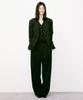 Nigaennikol Tailored Stripe Pintuck Slacks_Black