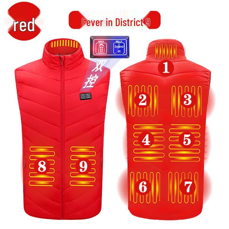 Unisex Smart Heated Vest with Temperature Control - Winter Warmth, Cotton, Plus Size