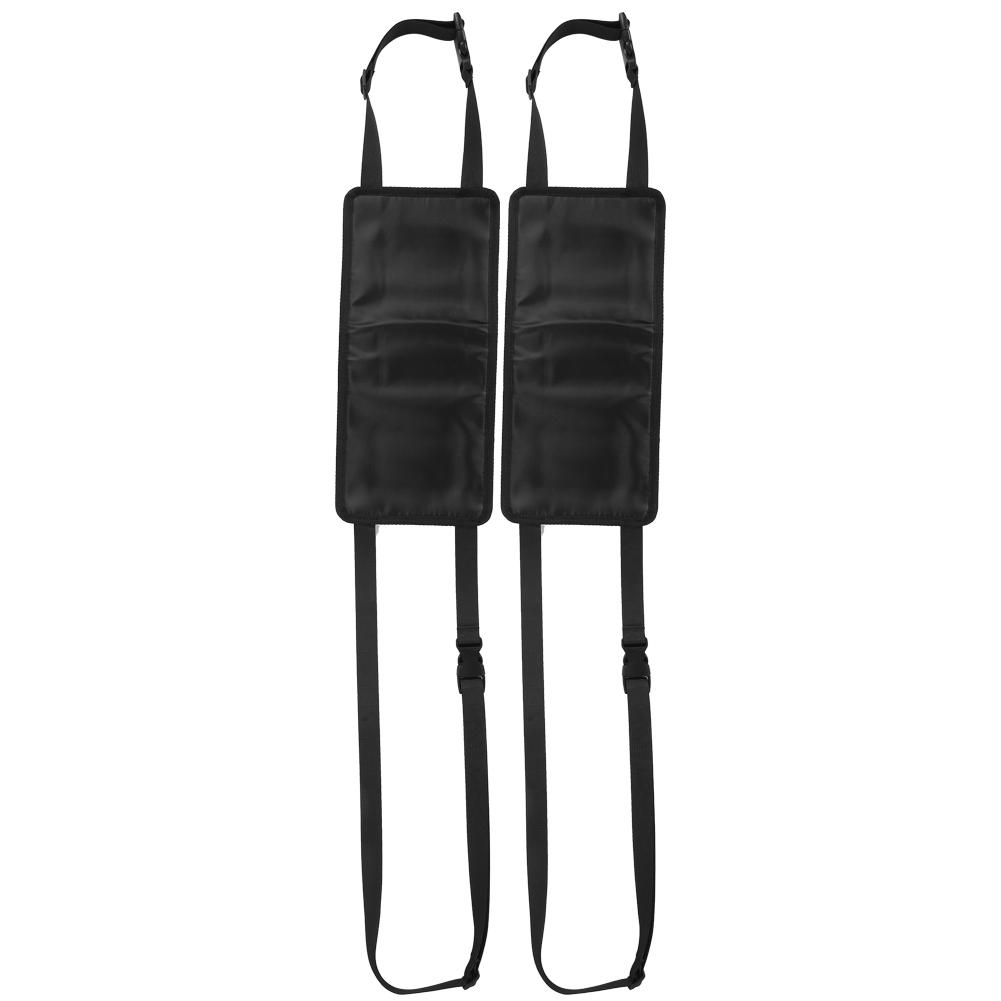 2 Stück Angusrutenhalter-Set Auto-Angelaufbewahrung Klettverschluss Verstellbarer Befestigungsgurt Schwarz