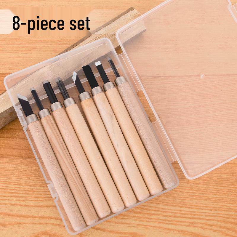 Comprehensive Wood Carving & Stamp Set: Includes Hand-Carved Knives, Carpenter Tools, and Carving Materials for Wood, Rubber, and Plaster.