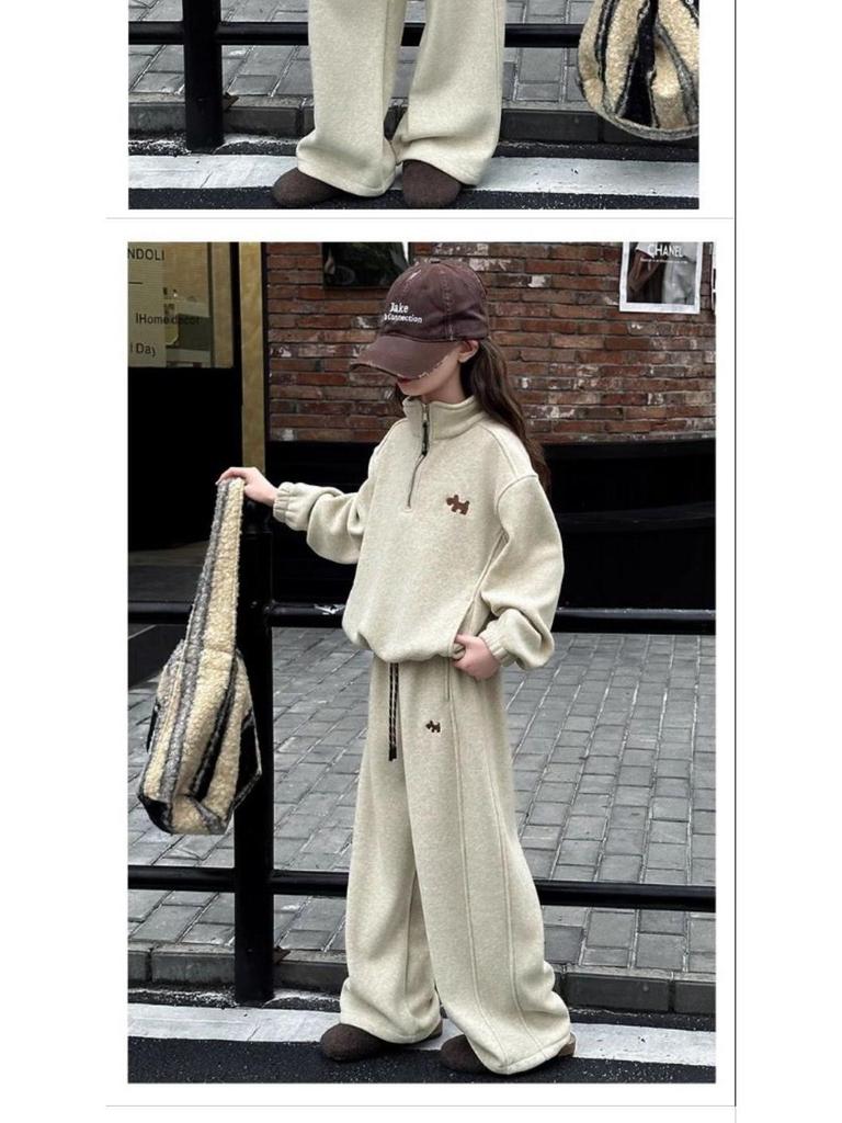 Dziewczęcy modny dres dwuczęściowy na wiosnę/jesień 2025