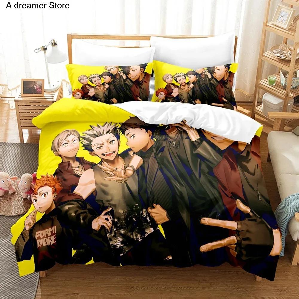 Haikyu Japan Famous Anime Bedding Set Bedroom Soft Modern Bedspreads Comefortable Kids Duvet Cover Quilt Cover And Pillowcase