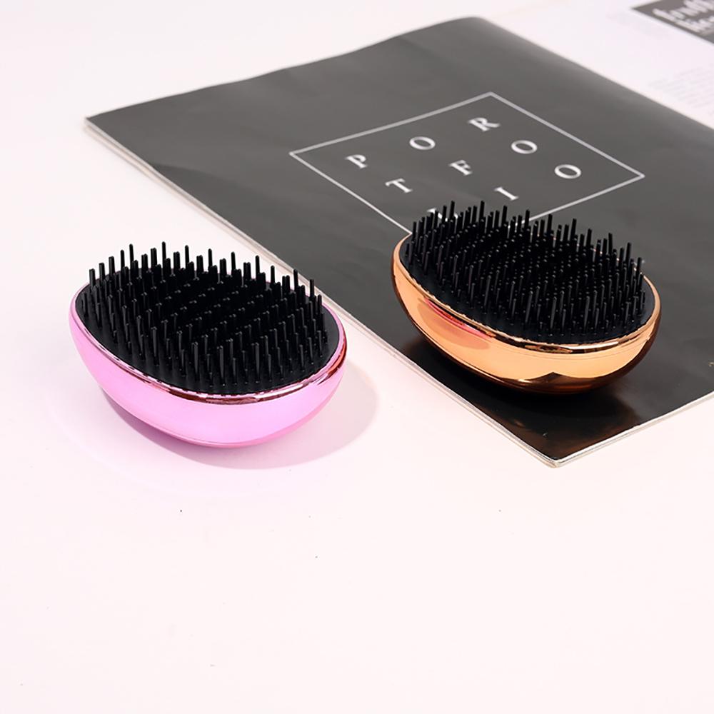 Portable Air Cushion Comb Mini Egg Comb Electroplating Material Detangling Hair Brush Dry Wet Hair Brushes Hairdressing Tools