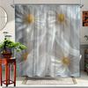 1 Stück Gänseblümchen-Duschvorhang - Weiß & Gelb Blumendesign, Strapazierfähiger Polyesterstoff, 70,8 x 70,8 Zoll Mit 12 Haken, Maschinen