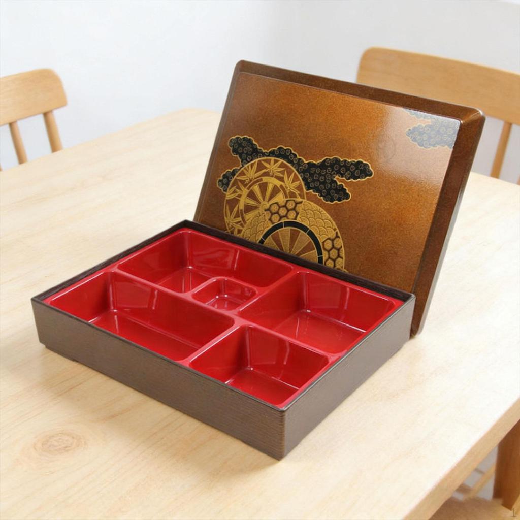 Japonský Bento Box a Přihrádky s Víkem, Nádoba na Jídlo Oběd pro Sushi Rýži Omáčku