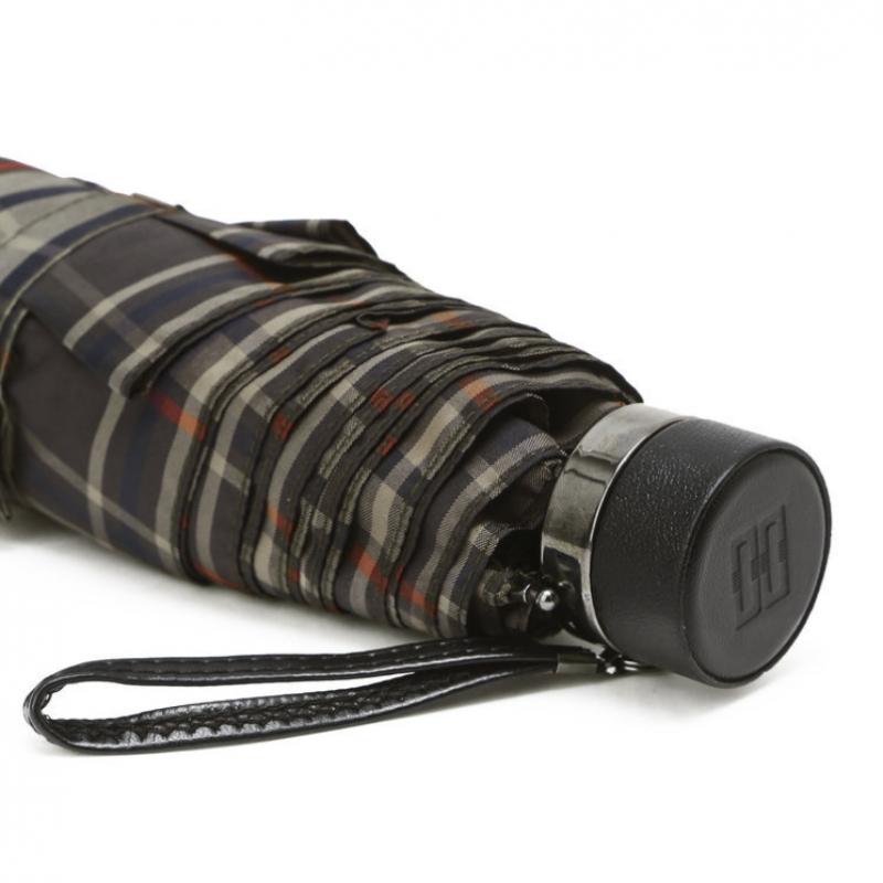 Daks Brown Sepia Check 3 Fold Umbrella  Also For Sunshade  Dbum5e833s2