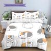 Nyanko Sensei Pattern Bedding,Quilt Set Quilt Cover Pillowcase Home Birthday Gift (1 * duvet cover + 2 * pillowcase, without core)