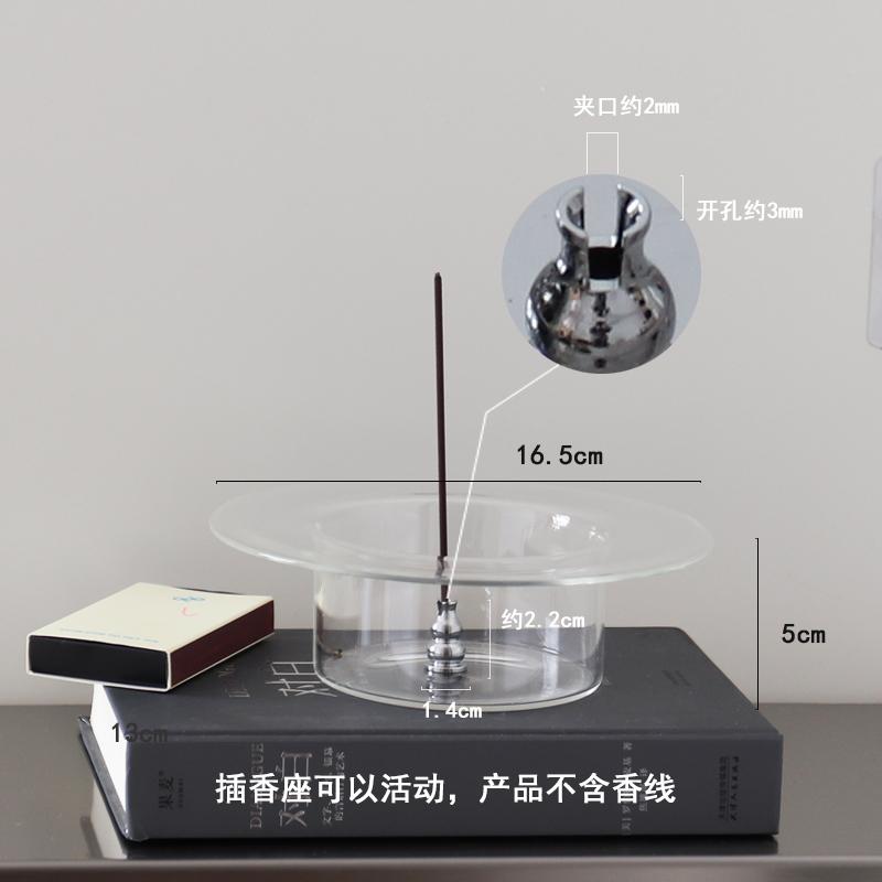WULIHOME Glass Stainless Steel Yoga Atmosphere Desktop Ornaments Incense Holders Tea House Ambient Decorative Items