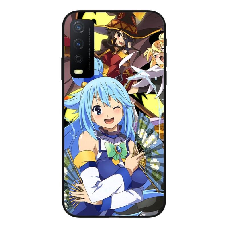 Cute Konosuba Anime Girl Phone Case For VIVO Y95 Y93 Y31 Y20 V19 V17 V15 Pro X60 NEX Soft Black Phone Cover