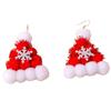 Handmade European-American Christmas Tree & Hat Dangle Earrings