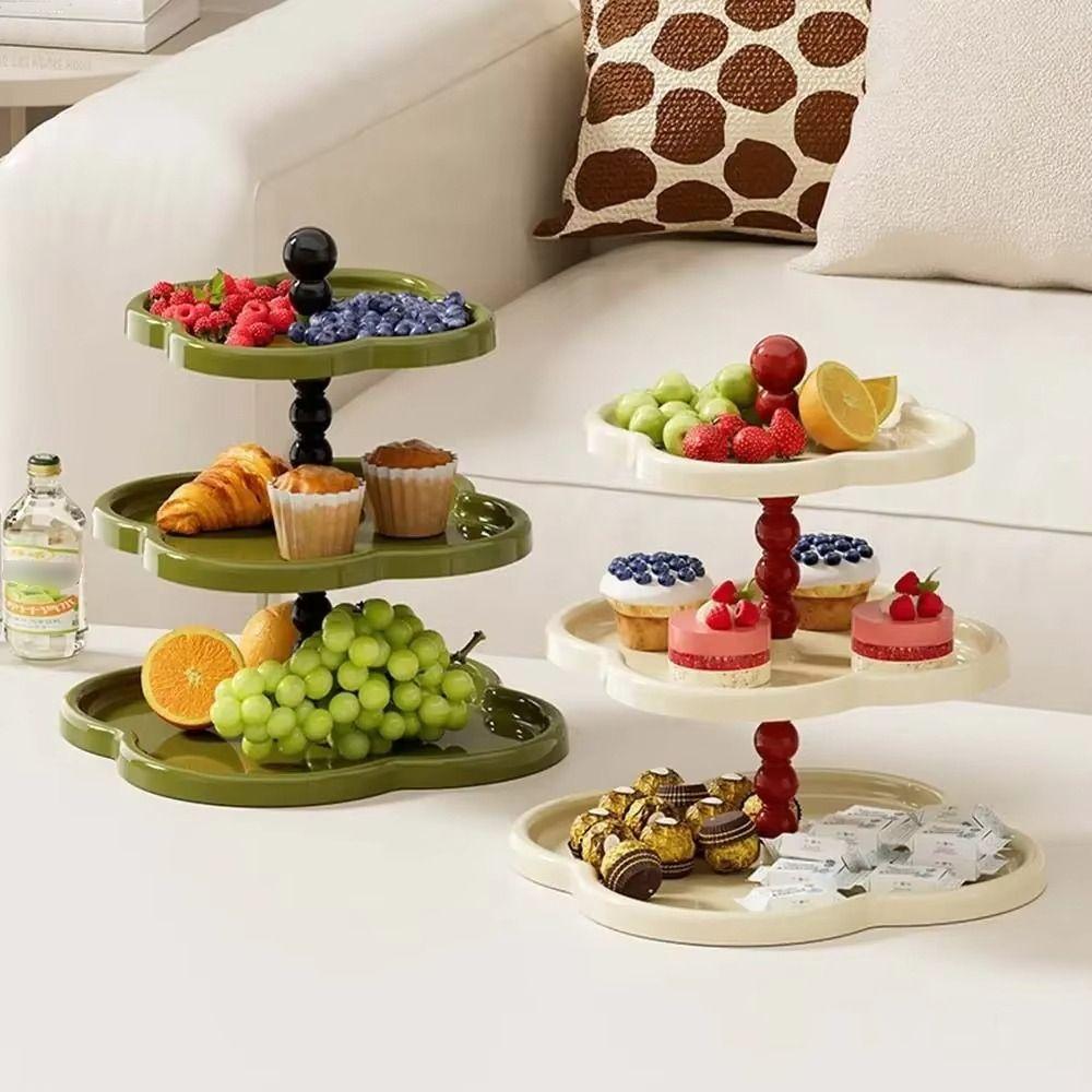 Retro Jewelry Display Rack Flower Shape Cupcake Serving Stand Tiered Serving Trays  Living Room