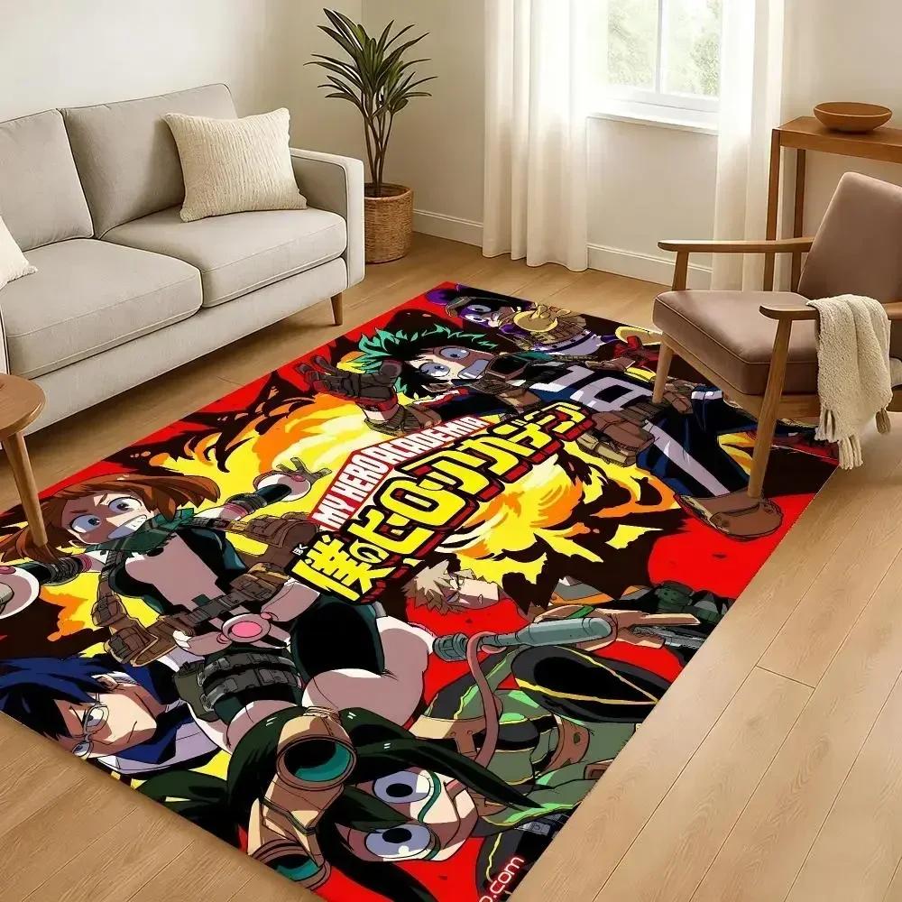 My Hero Academy Bakugou Katsuki American Floor Mat Soft Thickened Non-Slip Bedroom Living Room Door Mat Home Flannel Rugs
