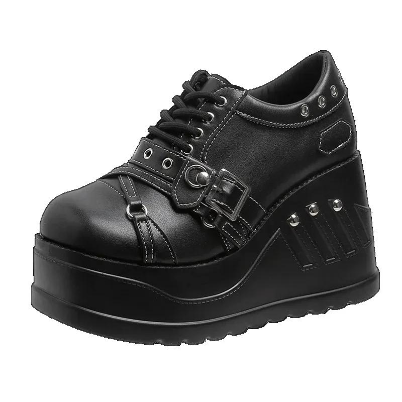 Punk Gothic Pumps Women 2025 New Thick Sole Brand Platform Mary Jane Shoes Wedge High Heels Party Cosplay Designer Lolita Shoes