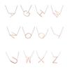 Alphabet Necklace Rose Plated Initial Letter Alphabet A - Z Choker Pendant