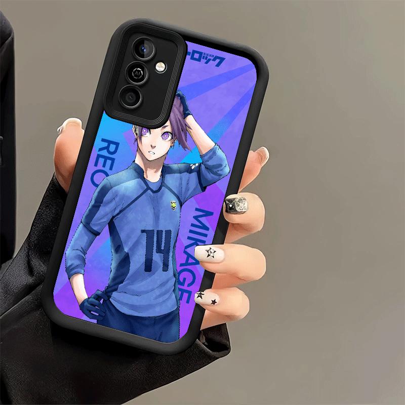 Phone Case for Samsung Galaxy A17 A16 A15 A14 A13 Anime Blue L-Lock Desgin A56 A36 A26 A55 A35 A25 A54 A34 A24 A53 A33 A23 A07 A