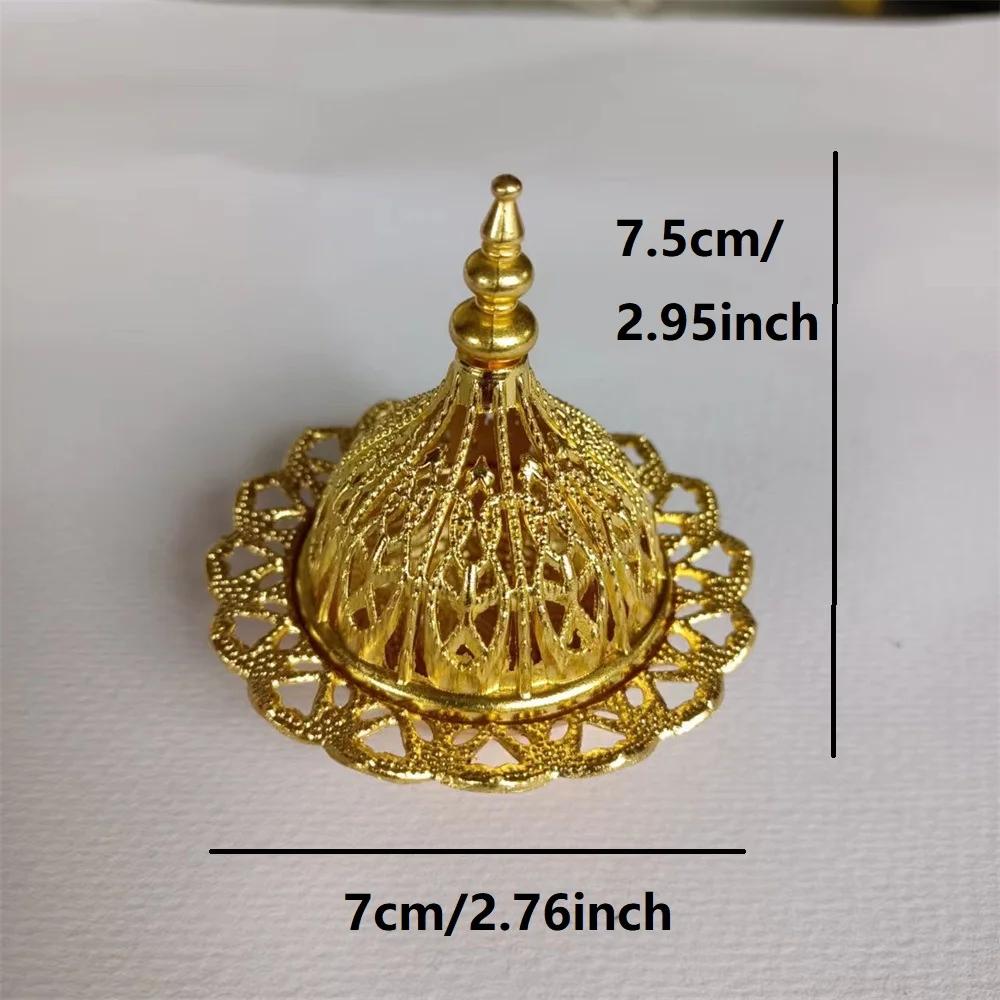 2025 Mini Crown Retro Copper Hollow Out Incense Stick Burner Holder Golden Arab Burner Catcher Home Decoration Sandalwood Censer