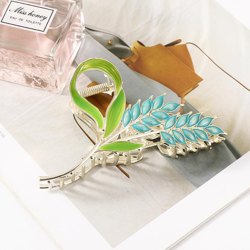 

New Wheat Ear Flower Metal Hair Clip Elegant Golden Flower Hair Claw Crab Claw Clip Barrette Women Girl Fashion Hair Accessories