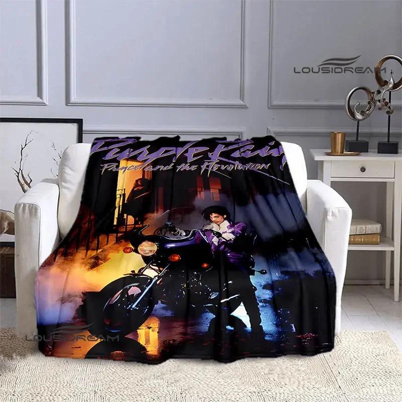 Singer Prince Purple Rain printied blanket warm beautiful flannel soft and comfortable blanket home travel blanket birthday gift