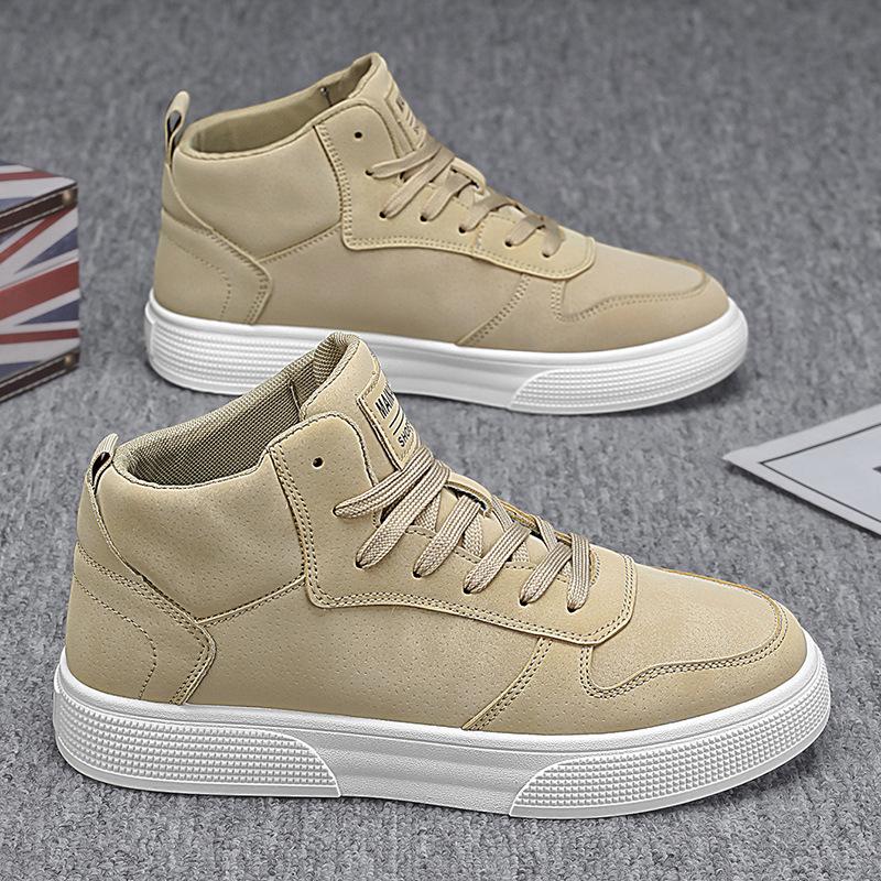 

Fashion Large Size Man Shoes Fashion Casual Sneaker Outdoor High-top Skateboard Shoes Lace Up Platform Vulcanize Shoes Zapatillas Hombre 39 хаки