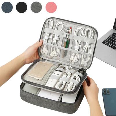 Sac de voyage pour câble USB numérique universel, Portable, organisateur de cartes SD, cordon de chargeur, fils de batterie, sac de rangement à fermeture éclair pour cosmétiques