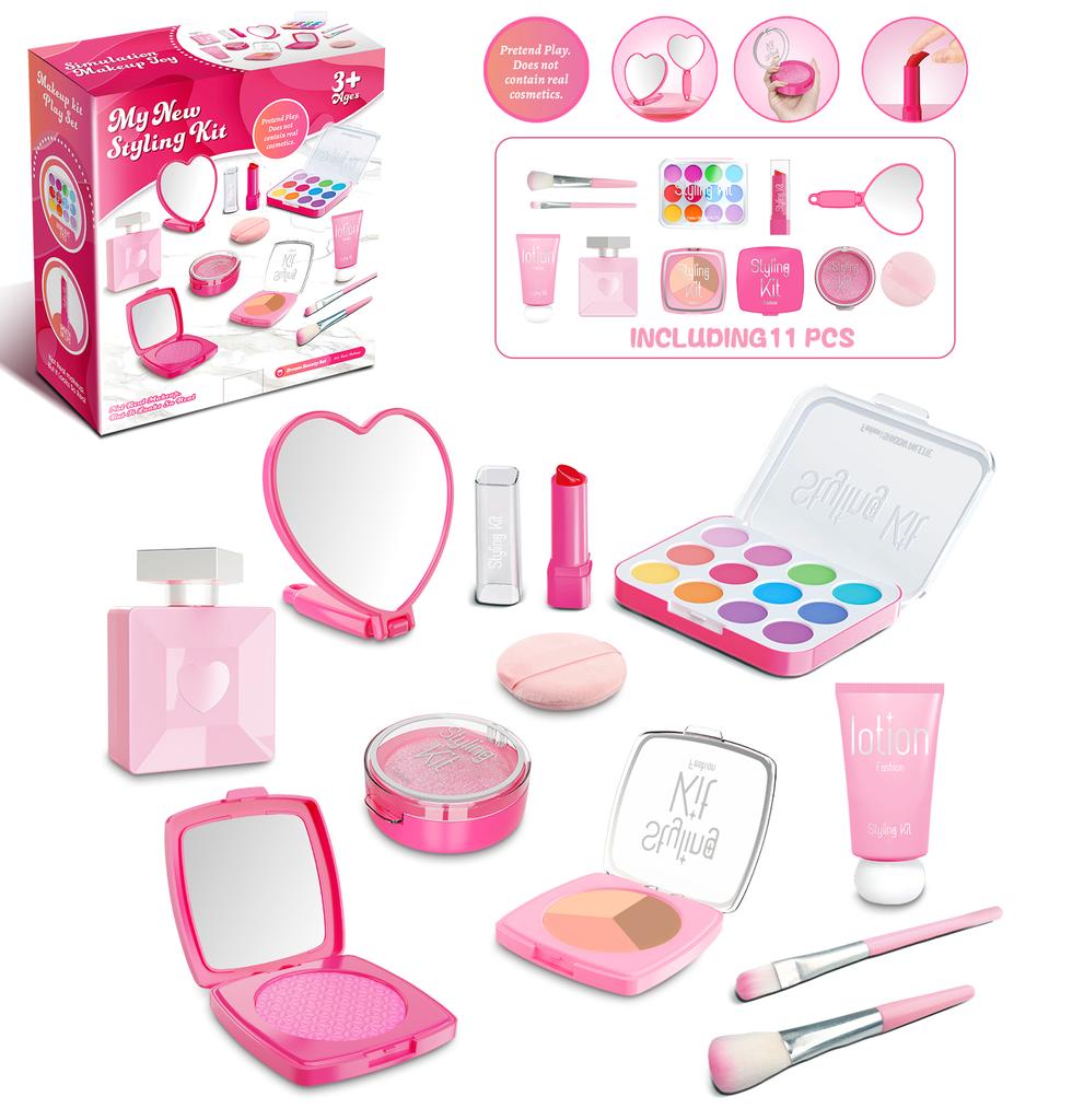 Play Makeup Toys, Simulated Cosmetics Fake Makeup Set Lipstick Powder Blusher Not Real Makeup For Girl Gifts