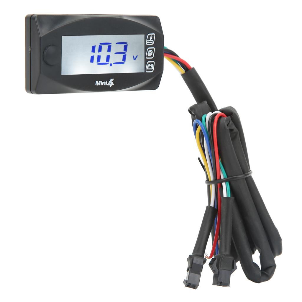 4 In 1 Motorcycle Digital Thermometer LCD Screen Engine Water Voltage Time Meter Universal DC12V