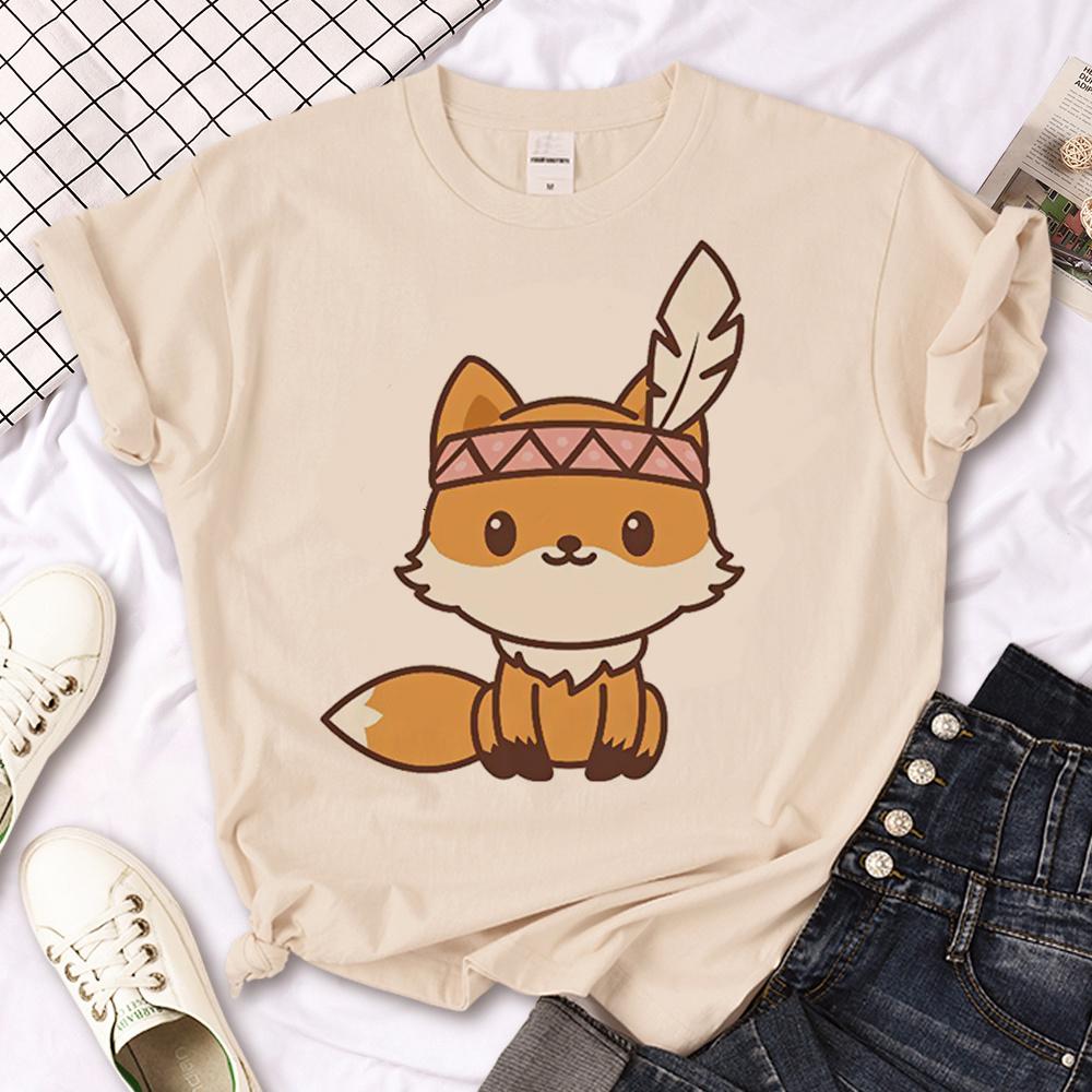 Fox t-shirts women Japanese summer anime t shirt female anime harajuku manga clothes