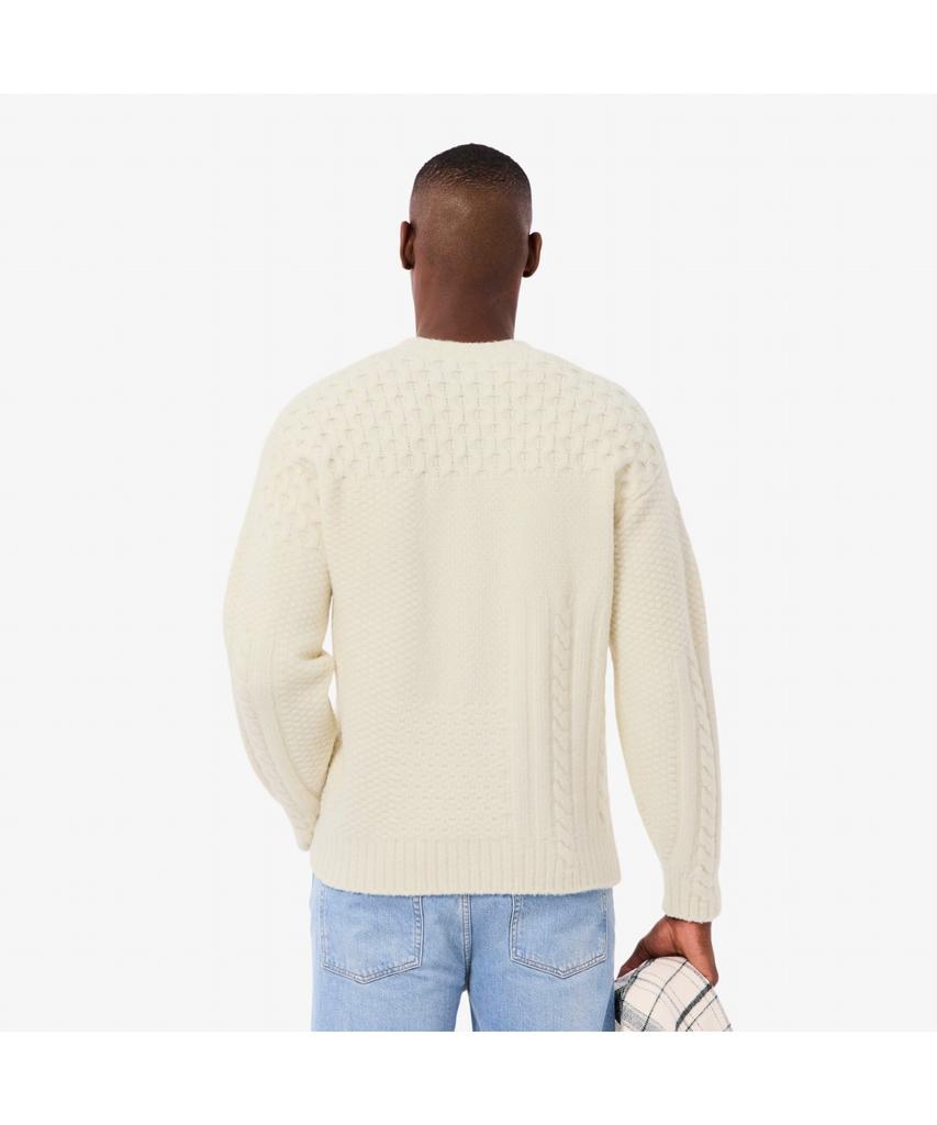 LACOSTE Men'S Modified Cable Crew Neck Pullover Ah5201-55N Xfj