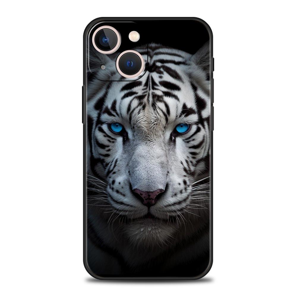 Phone Case For iPhone 17 16e 15 14 13 12 11 Pro Max SE 7 8 Plus Shell iPhone 16 Soft TPU Cover Animal White Tiger