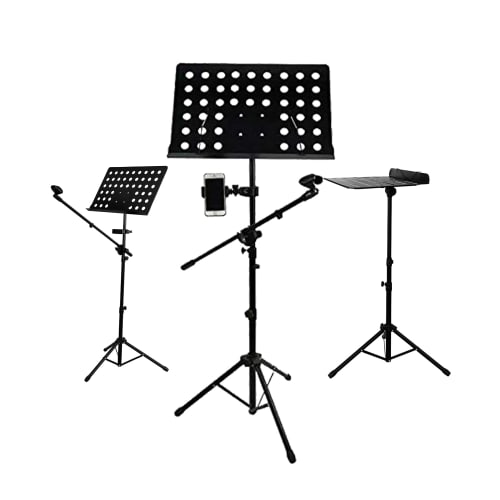 LUCKY TREE Multifunctional Music Stand, Foldable and Portable, Meets a Variety of Needs, 3-in-1 with Microphone Stand, Music Stand, and Mobile Phone S