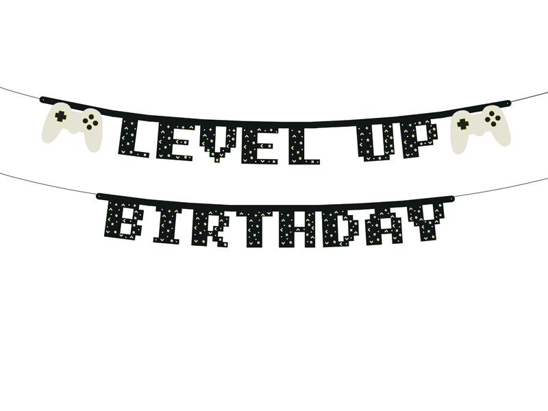 PartyDeco - Letterslinger Birthday Level Up (2,5 m)